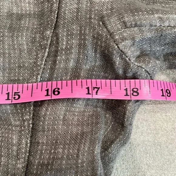 [M]Eileen Fisher Dark Gray Irish Linen LS Fringe Button Duster Cardigan Jacket - Picture 6 of 11